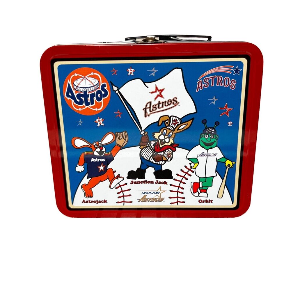 Houston Astros Mascot Metal Lunchbox Orbit Astrojack Junction Jack Kraft 2005